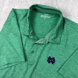 Vineyard Vines x Notre Dame Polo Shirt Mens XL Green Short Sleeve Stretch Irish